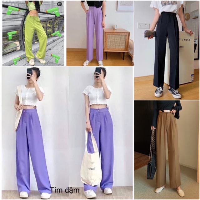 Quần Suông Cutlottes Nữ Ống Rộng Cạp Cao Trên Rốn Có Sẵn Đủ Size (ẢNH THẬT+VIDEO)