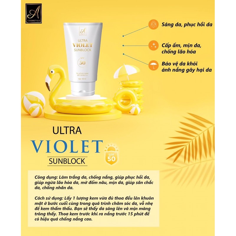 Kem Chống nắng Ultra Violet Sunblock Acosmetics Phương anh sẵn