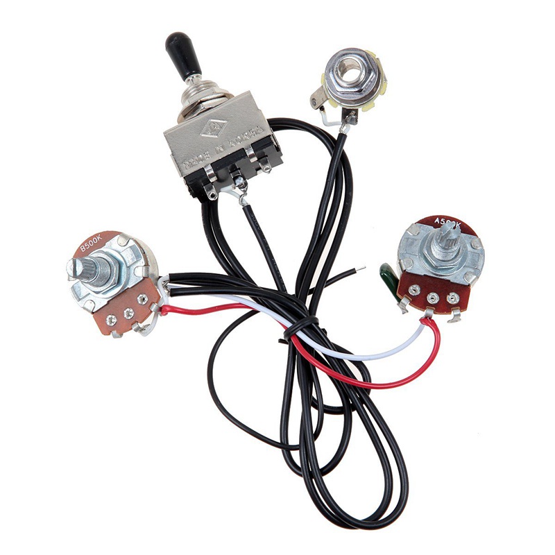 Dây Đàn Guitar 500K 3 Chiều Màu Bạc Có Công Tắc