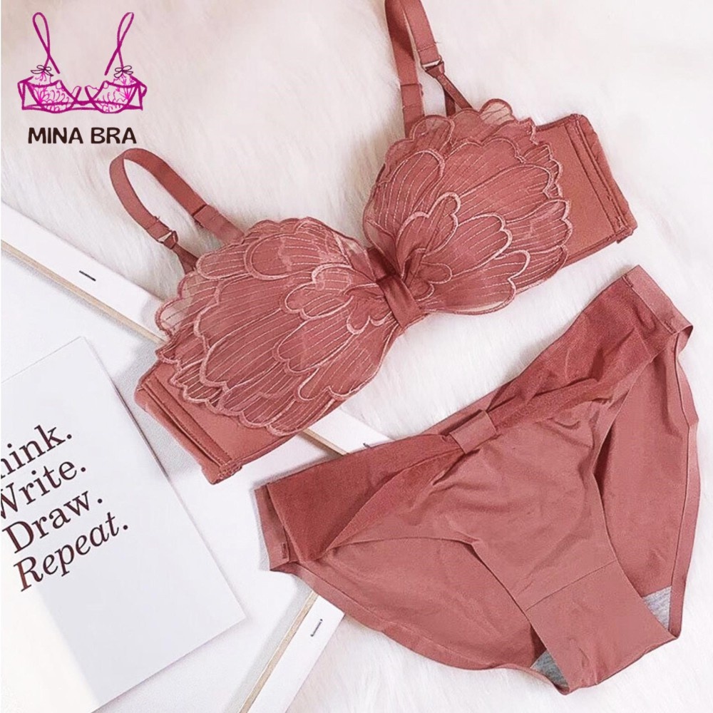 Áo Lót Nữ Không Gọng Phối Ren Họa Tiết Cánh Tiên Quyến Rũ Thời Trang MINABRA Áo Ngực Quả Ngang Siêu Tản Nhiệt SR04 | BigBuy360 - bigbuy360.vn
