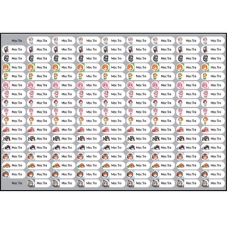 com bo 9 sticker và 4 combo nhãn vở 20 cái