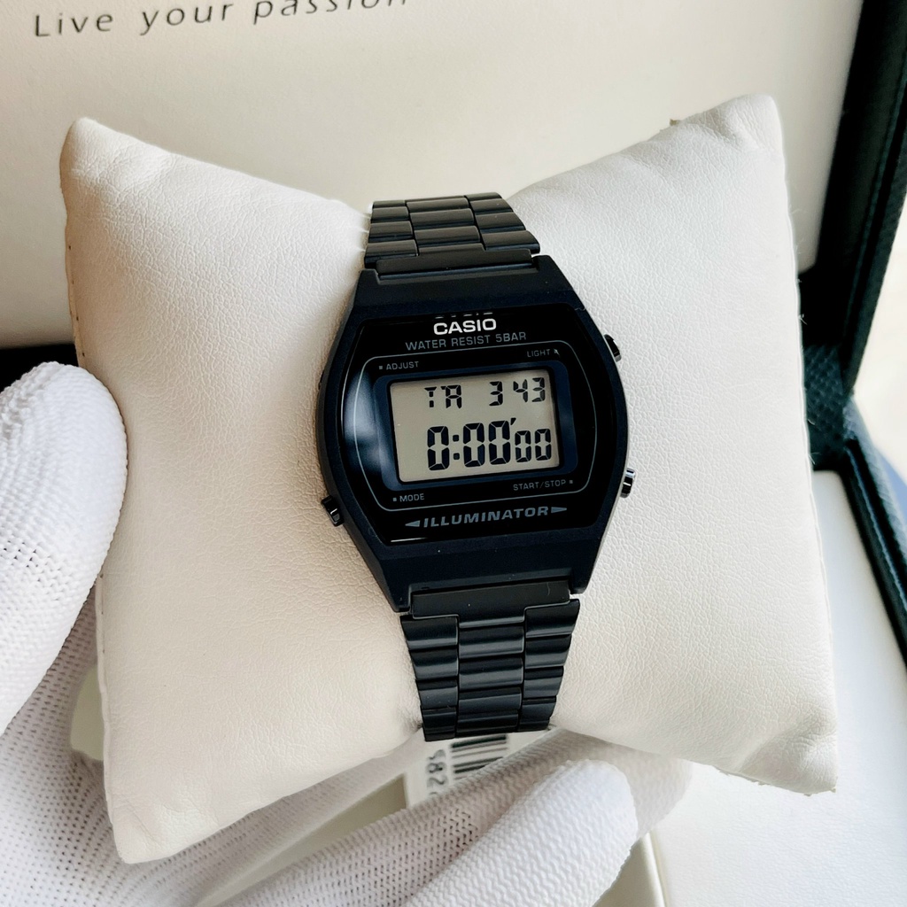 Đồng hồ điện tử nữ dây thép chính hãng Casio B640WB-1A Japan