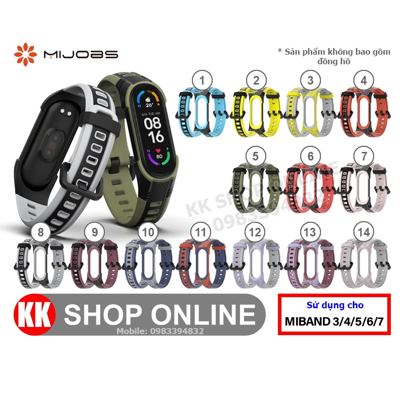 Dây đeo miband MIJOBS Pulseira Global Version XStyle cho Xiaomi Miband 3 4 5 6 7