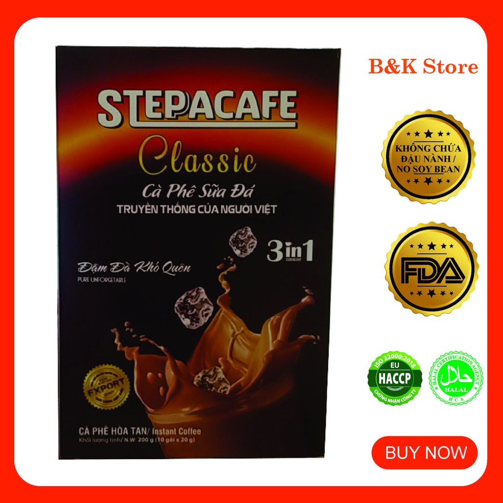 Steppacafe - Cafe Sữa Đá Truyền Thống Clasic 3 Trong 1 (Sản Phẩm Không Chứa Đậu Nành)