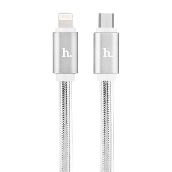 [Dây cáp sạc] - Sạc hoco X2 2 trong 1 - 2 đầu Micro và Lighting loại 1m chính hãng