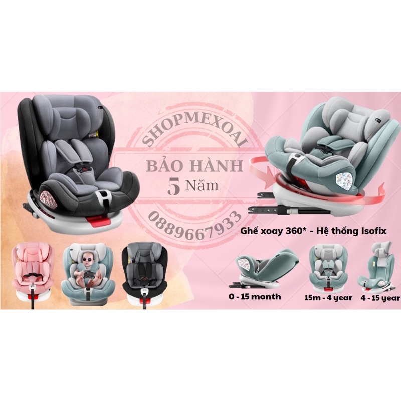 Ghế ngồi ô tô cho bé 360 độ Isofix an toàn DUXO BABY mẫu 2023. Ghế Ngồi Oto Cho Bé Từ 0-12 Tuổi