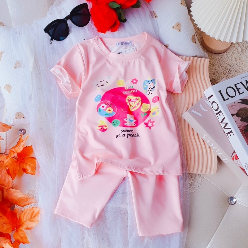 Đồ bộ cho bé gái 16-32kg chất lạnh siêu đẹp co dãn 4 chiều