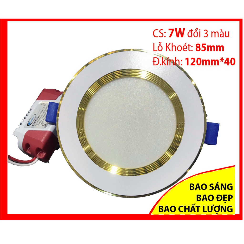 Đèn Dowlight âm trần 7W+7W ( 3 màu) Lỗ khoét 85mm; ĐK: 120mm - GJ