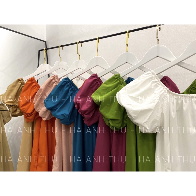 Váy Tay Bồng Trễ Vai Tay Bồng Thiết Kế