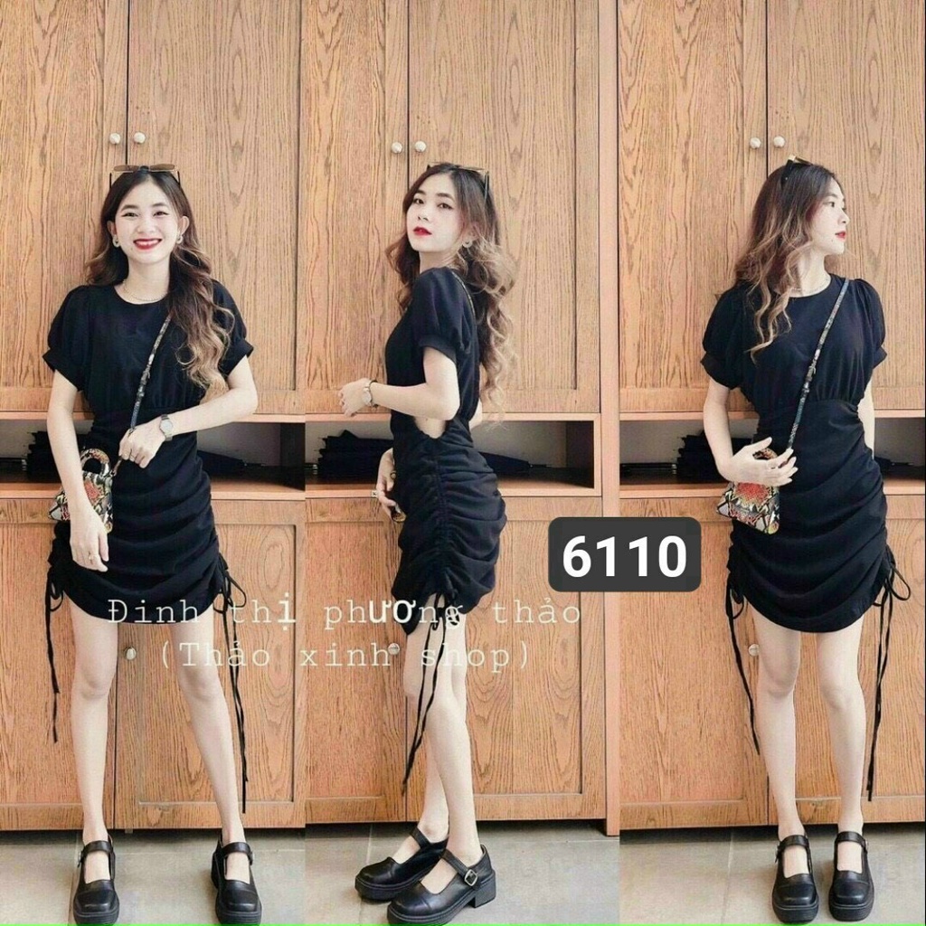 Váy khoét eo sexy , đầm nhún rút 2 bên - Tuệ Nhiên - Fashion