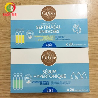 Nước muối kháng viêm Pháp mix hộp 10 xanh + 10 vàng