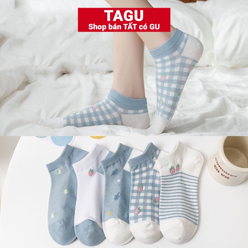 Tất vớ nữ nam cổ ngắn trắng giấy lười dễ thương hàn quốc đẹp TAGU chân thấp nhún đủ màu trơn đen, đỏ, vàng, xám, xanh