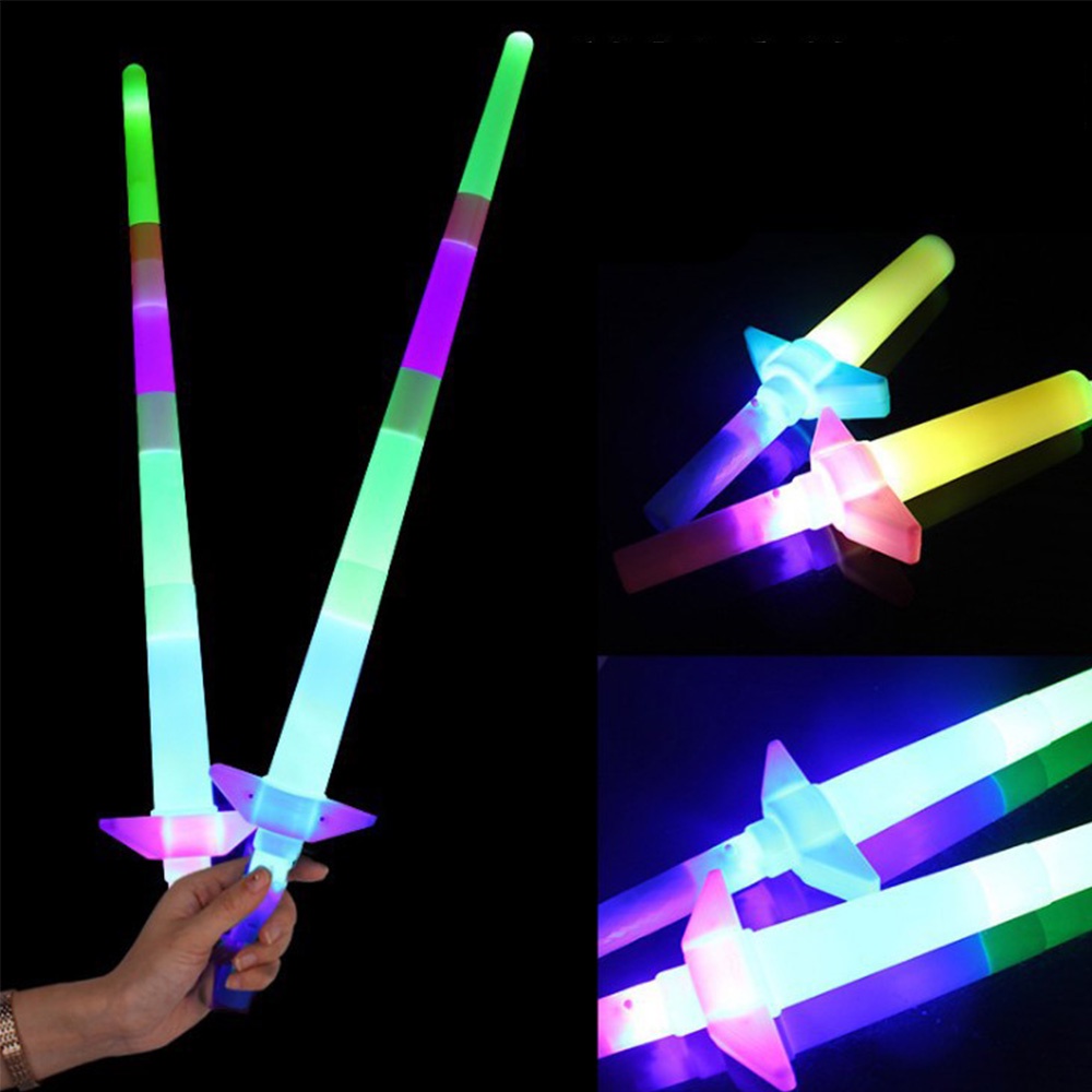 Bộ 4 Đoạn Thanh Đèn LED Phát Dạ Quang Nhiều Màu Có Thể Thu Gọn Tiện Dụng Cho Trẻ Em