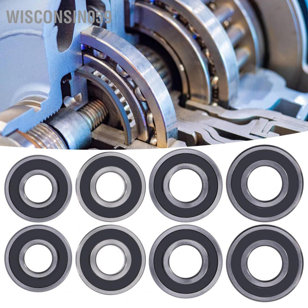 Wisconsin059 2Pcs Deep Grooves Ball Bearings Rubber Sealed Bearing for Relatively Stable Linear Motion Equipment