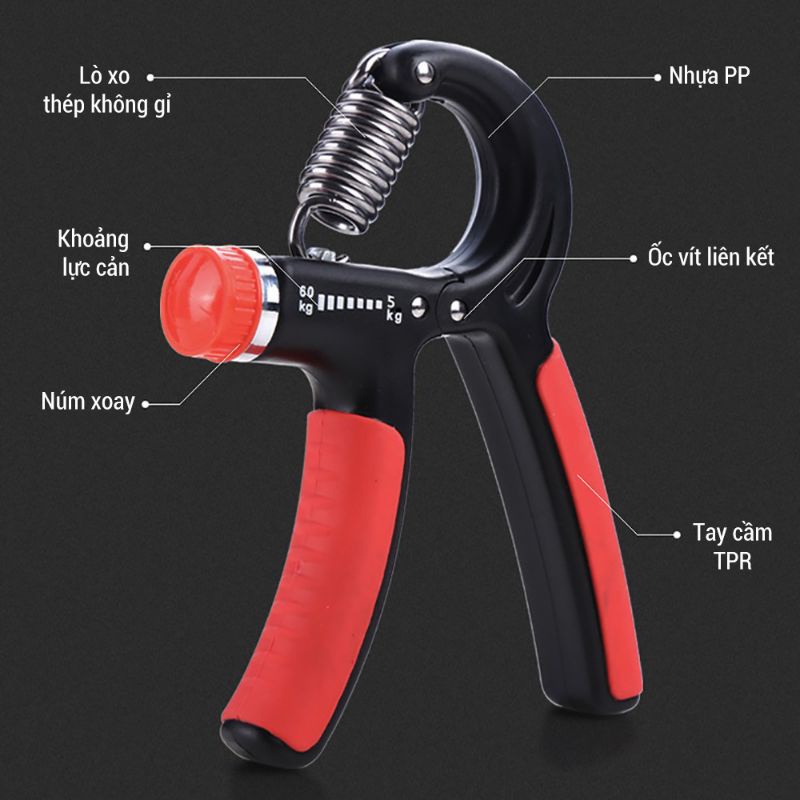 Kìm Bóp Tay, Kìm Tập Cơ Tay, Dụng Cụ Tập Gym Tại Nhà Điều Chỉnh Lực 10-60kg 007973