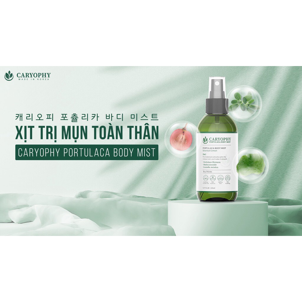 Xịt Giảm Mụn Toàn Thân Caryophy Portulaca Body Mist 150ml