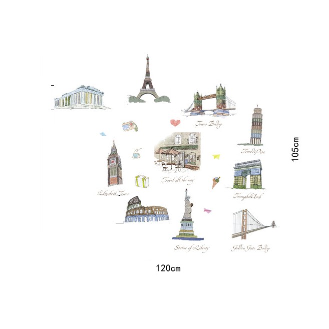 Decal trang trí các kì quan thế giới