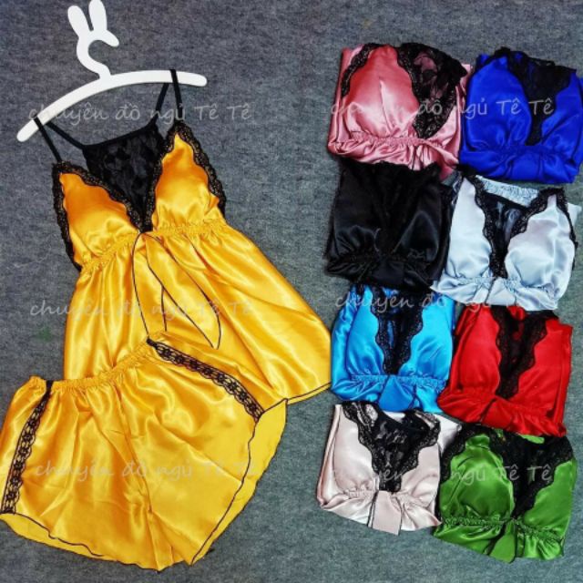 Đồ ngủ nữ vải phi bóng sexy có mút ngực phối ren siêu mát (Hình + Video thật) | BigBuy360 - bigbuy360.vn