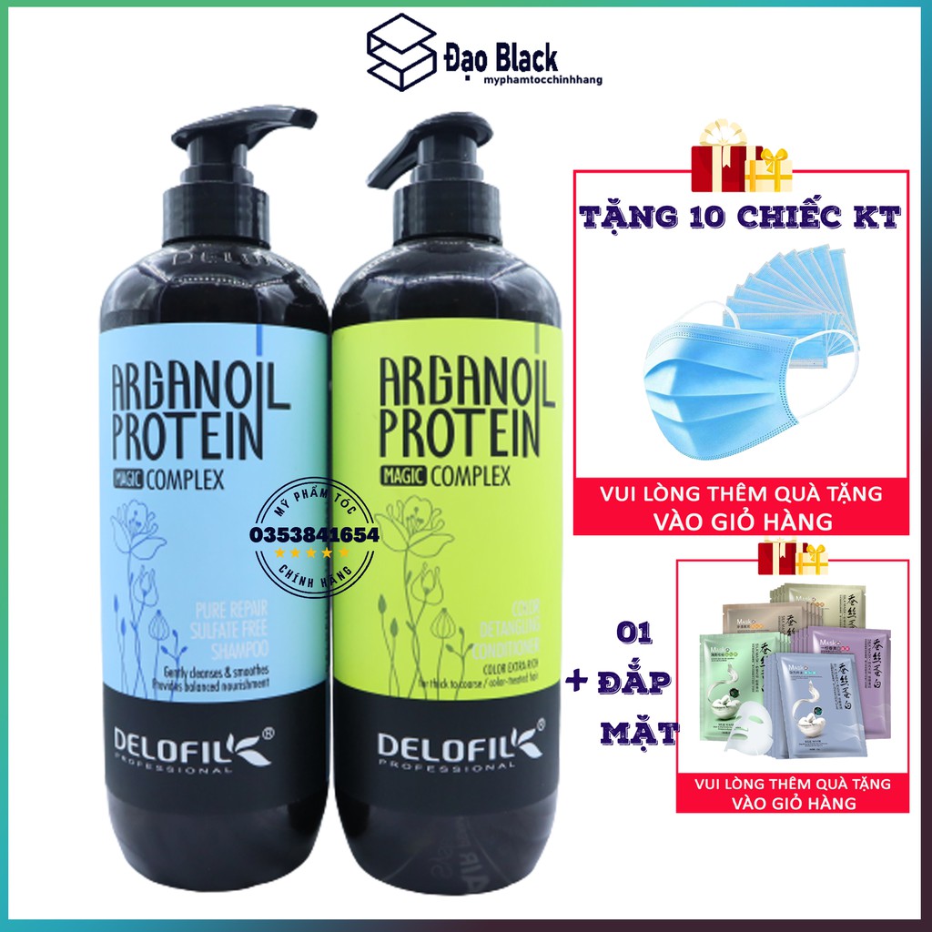 Dầu cặp delofil cặp dầu gội đầu giữ ẩm sâu delofil 800ml, Mỹ phẩm tóc yến nhi DG03