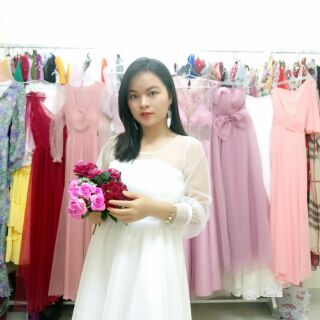 Đầm dự tiệc, đầm cưới trắng thiết kế