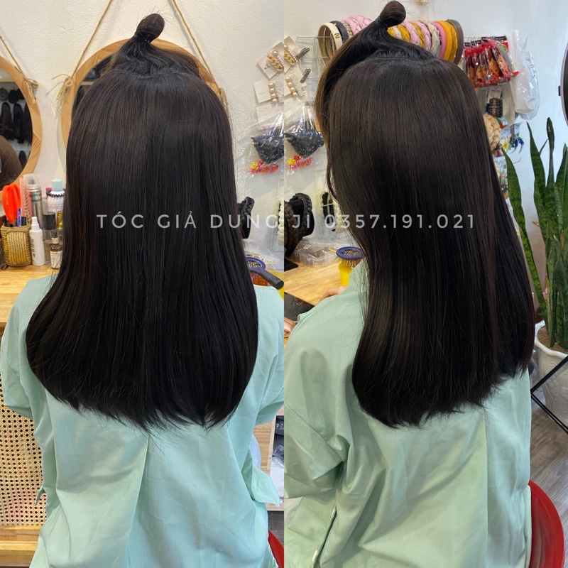 ku19 Tóc giả kẹp U cụp 40cm