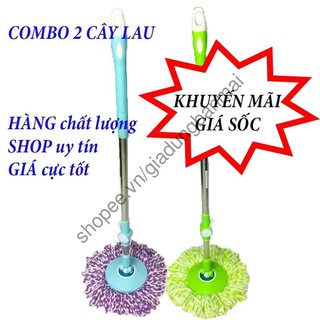 Combo 2 cây lau nhà rời 360 độ có khoá chốt cao cấp