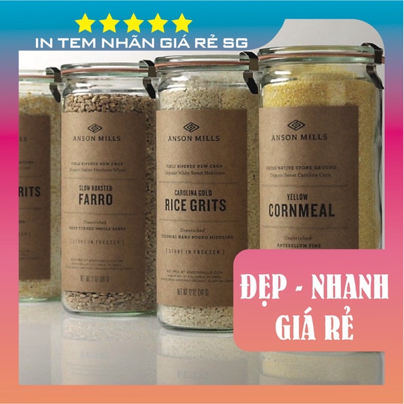 In tem nhãn giấy kraft - da bò - rẻ đẹp