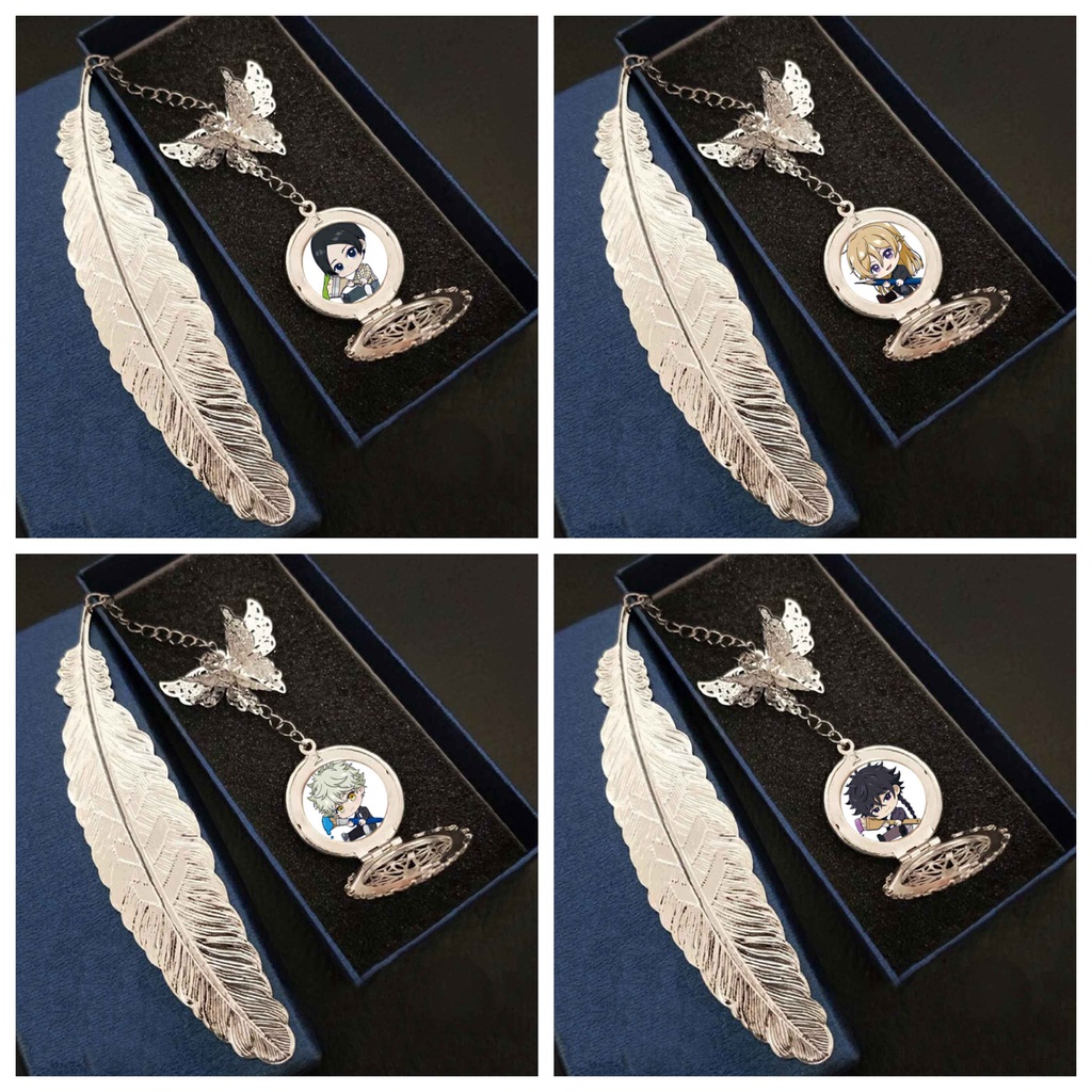 ( không kèm hộp ) Bookmark nhân vật BLUE PERIOD anime chbi lông vũ gắn điệp lá kim loại mỏng