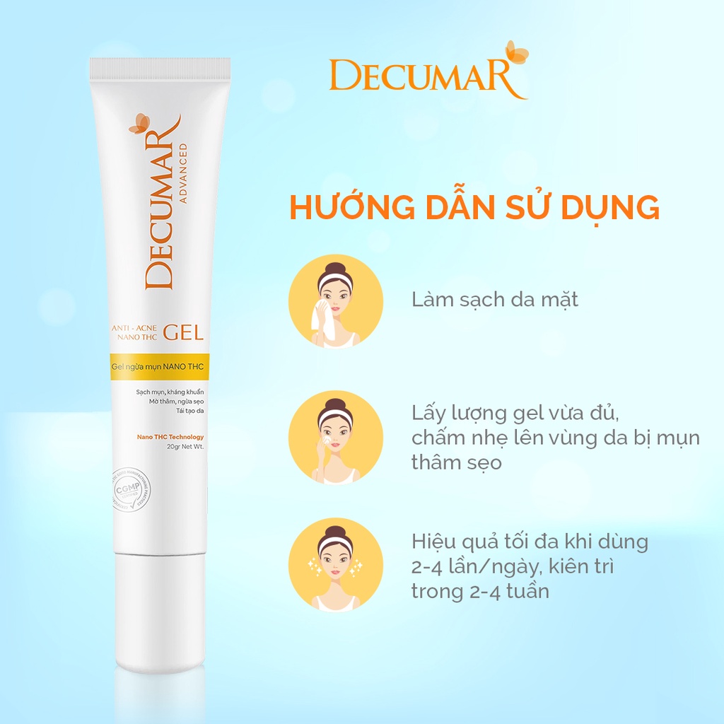 Gel Nghệ Trắng Decumar Advanced 20gr giúp làm sạch sáng da viêm thâm mụn