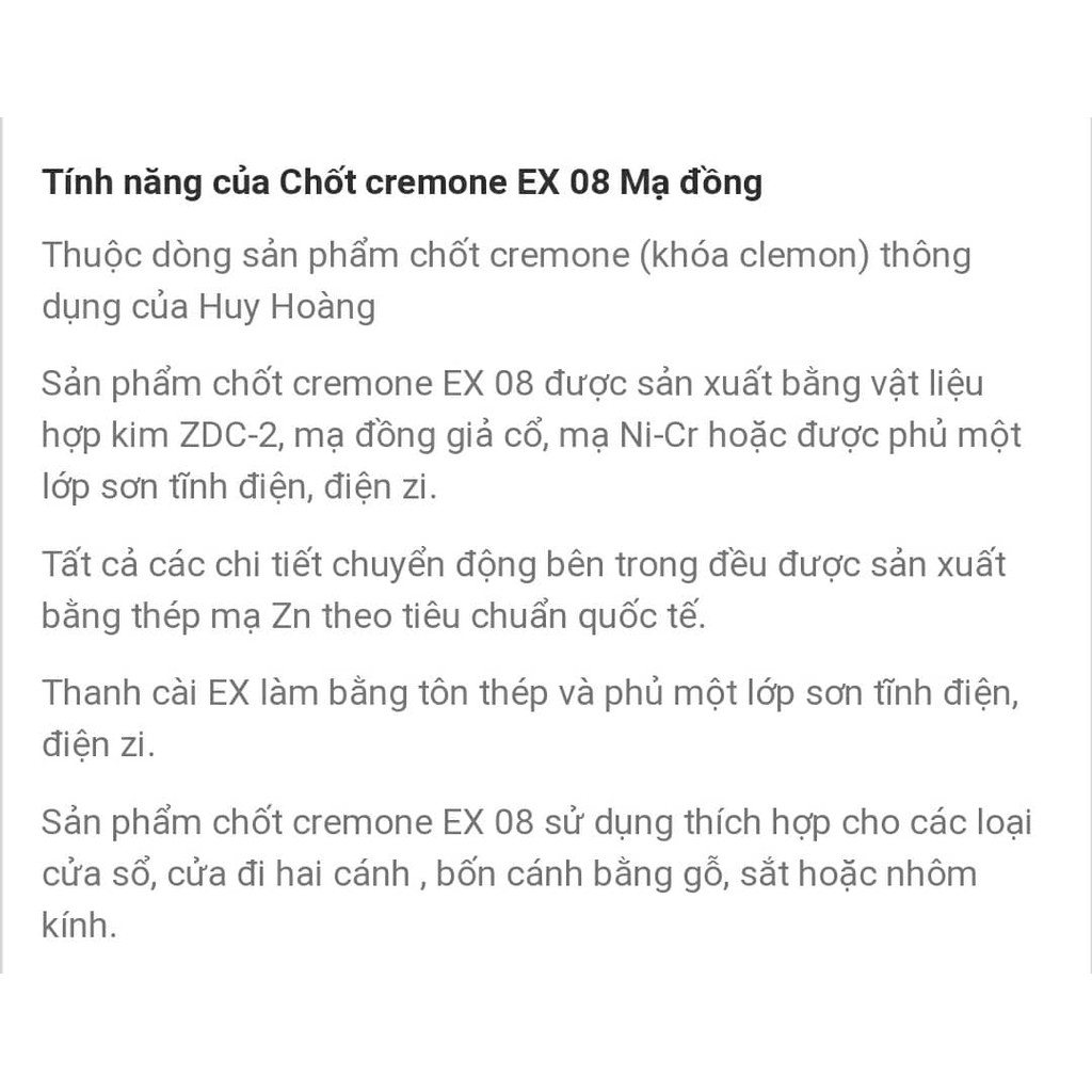 Clemon mạ đồng Ex08 Huy hoàng cửa chính