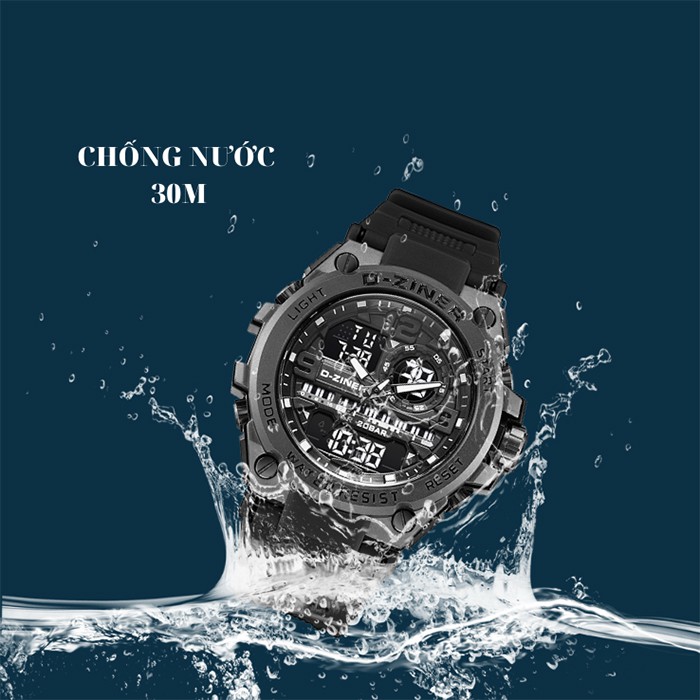 Đồng Hồ Đeo Tay Nam Điện Tử Thể Thao Sport Watch Chính Hãng D-ZINER 1901 Chống Nước 30M Tuyệt Đối Full Box