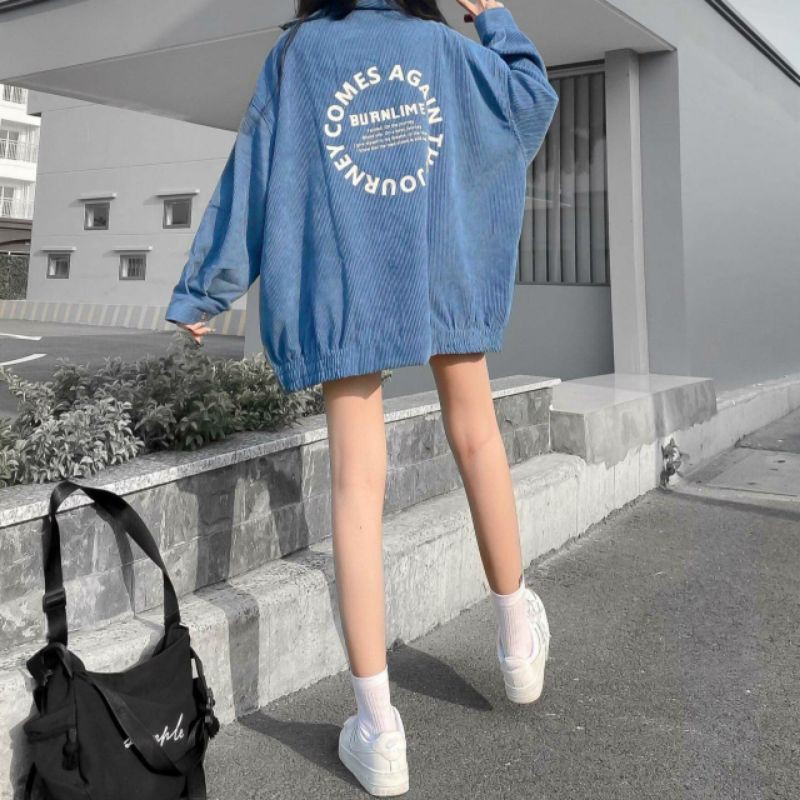 Áo Khoác Nhung Gân JONEY Form Rộng Tay Dài Unisex Ulzzang (Ảnh Thật)