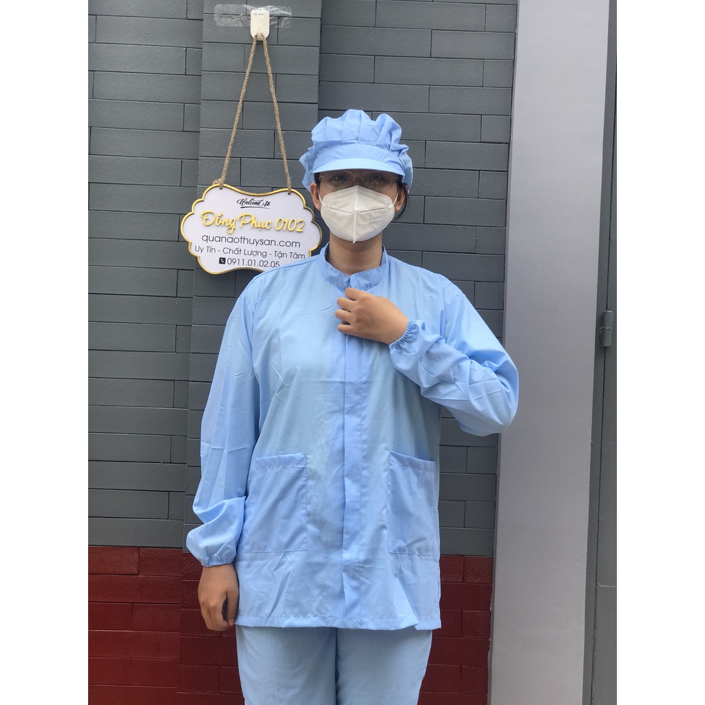 Quần áo thủy sản Silk xanh dây kéo, mềm mịn mát vận động thoải mái dễ vận động