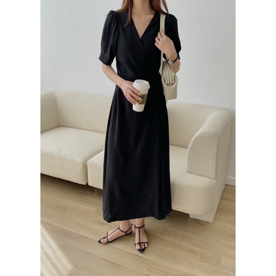 Gray Wrap Dress