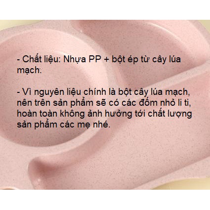 (Bộ 6 món) Khay ăn dặm lúa mạch hình con voi đáng yêu cho bé