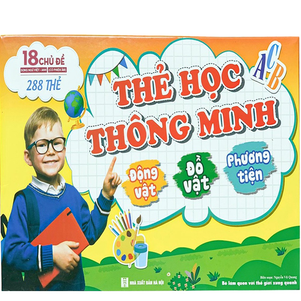 Bộ thẻ học thông minh Flashcard 18 chủ đề 288 thẻ Việt Hà song ngữ