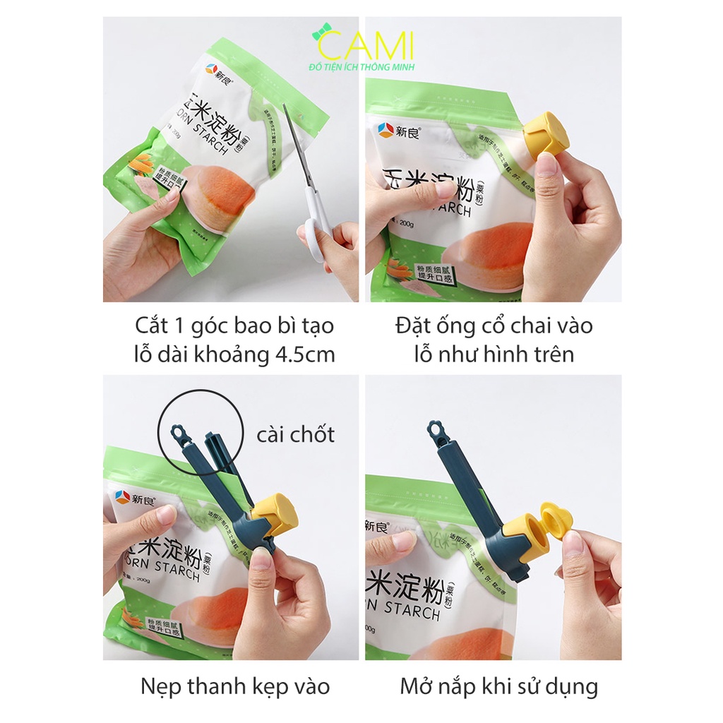 Kẹp miệng túi, niêm phong túi bảo quản thực phẩm bằng nhựa siêu tiện lợi_Cami_CMPK192