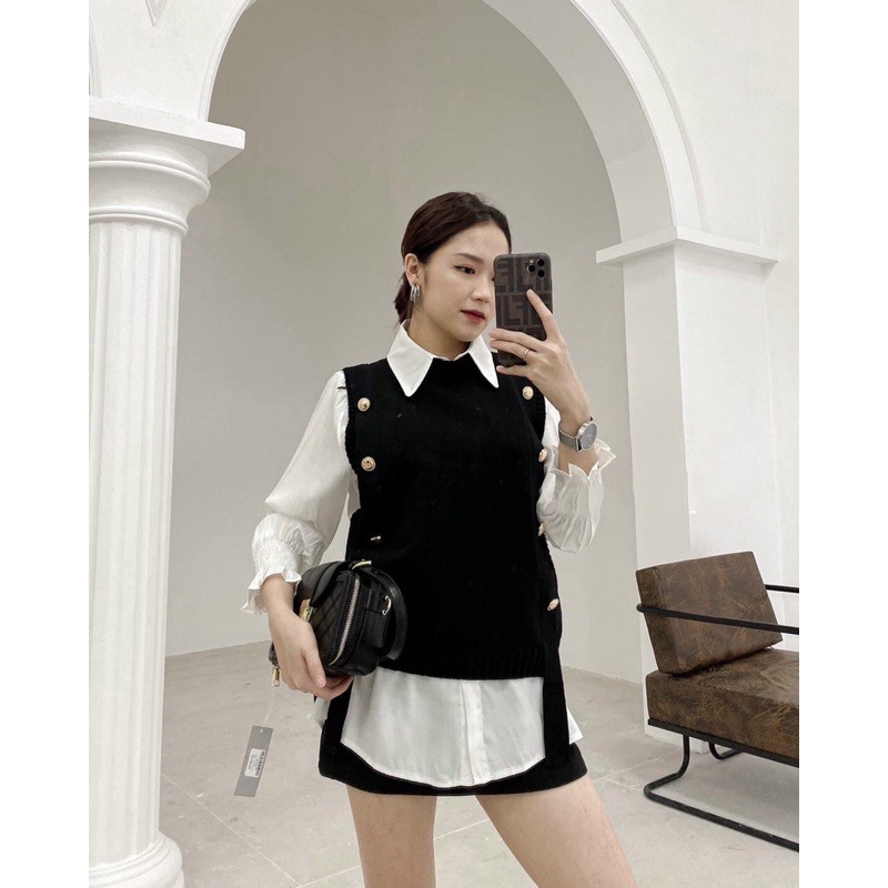SET ÁO SƠMI KÈM GILE PHỐI NÚT (KÈM VIDEO HÌNH THẬT)