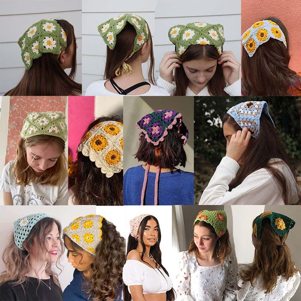 Băng Đô Dệt Kim Hình Tam Giác Họa Tiết Hoa Phong Cách Bohemian Thời Trang Mùa Hè Cho Nữ