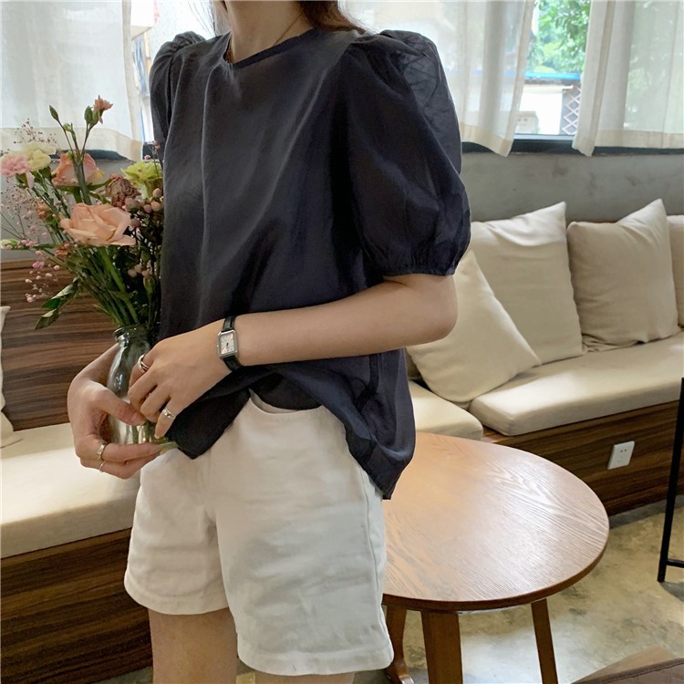 Áo tay ngắn thiết kế buộc dây phong cách Hàn Quốc thời trang cho nữ