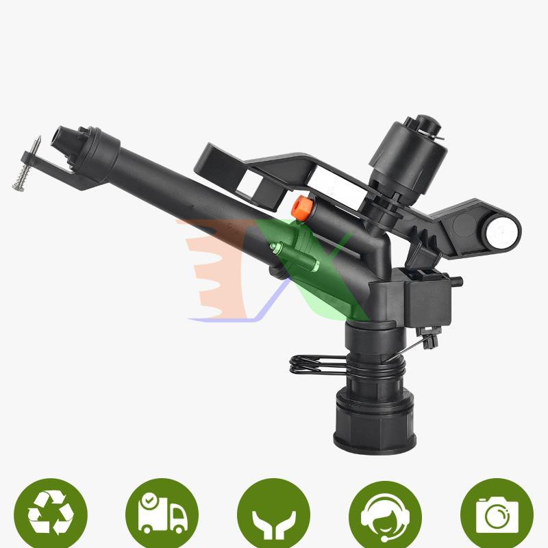Đầu bec tưới cánh đập xoay 360° MS-9821, Súng phun nước tưới cây 1.5" ren 50, Sprinkler Big Gun