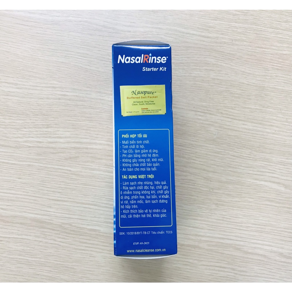 Bình rửa xoang mũi Nasal Rinse tặng 10 gói muối rửa mũi