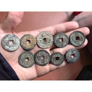 9 đồng xu cổ thời nhà thanh cam kết tiền cổ thật ( cửu đế nhà thanh )