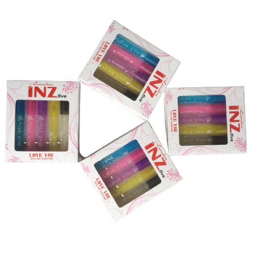 Nước hoa bút 5 cây các nầu, mầu hồng, mầu tím, mầu cam