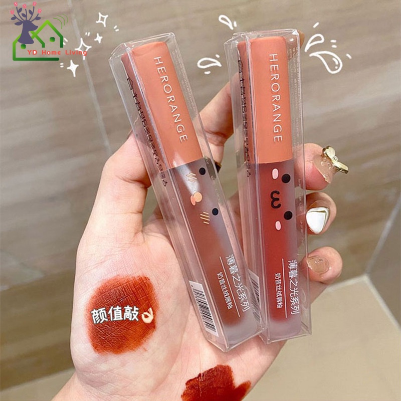 YK [Hàng mới về] Lẻ cây son kem lì Herorange vỏ đám mây trong suốt