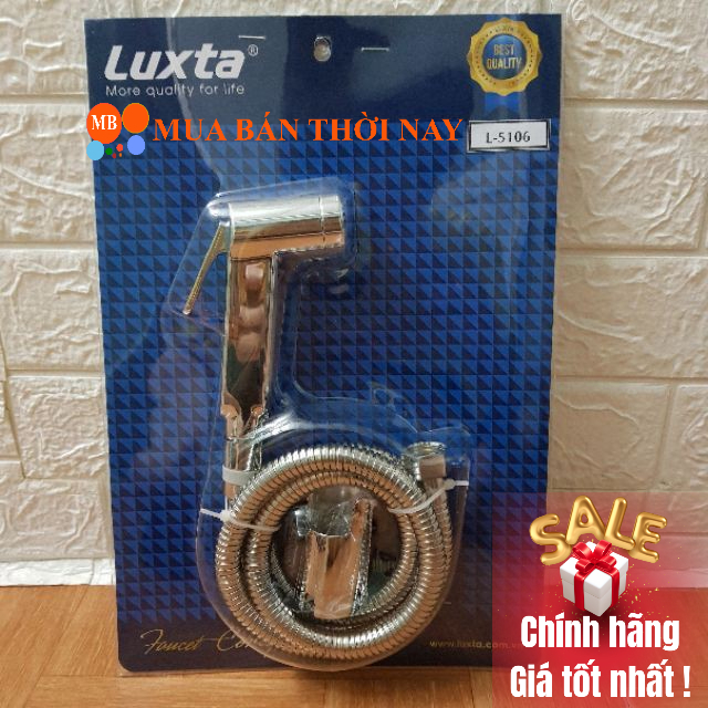 Vòi xịt vệ sinh Luxta L5106, dây inox, kiểu gài đầu xịt chụp vào tường, Bảo hành 12 tháng