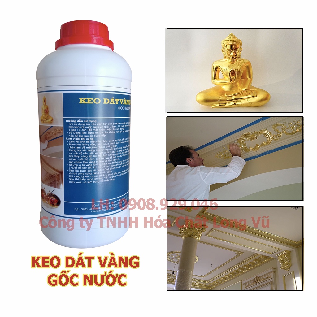 Keo Dát Vàng Chuyên Dụng Gốc Nước Chuyên Dát Đồ Kim Loại, Gỗ, Nhựa  Như Tượng Phật, Đồ Thờ, Phào Chỉ