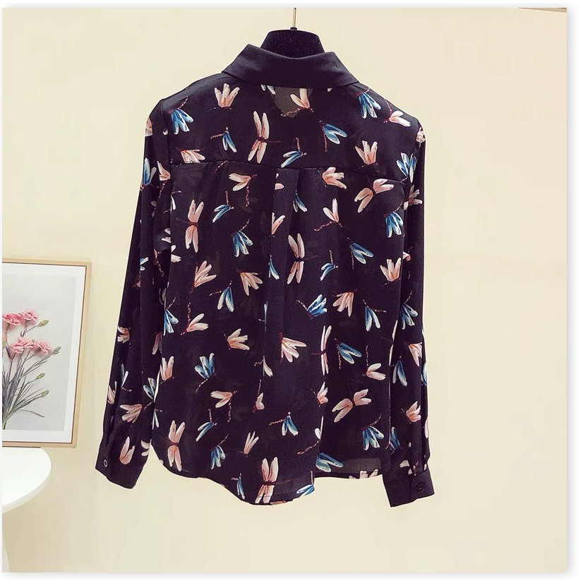 ÁO SƠ MI NỮ HỌA TIẾT CHUỒN CHUỒN ĐẲNG CẤP QUÝ CÔ THỜI TRANG CÔNG SỞ