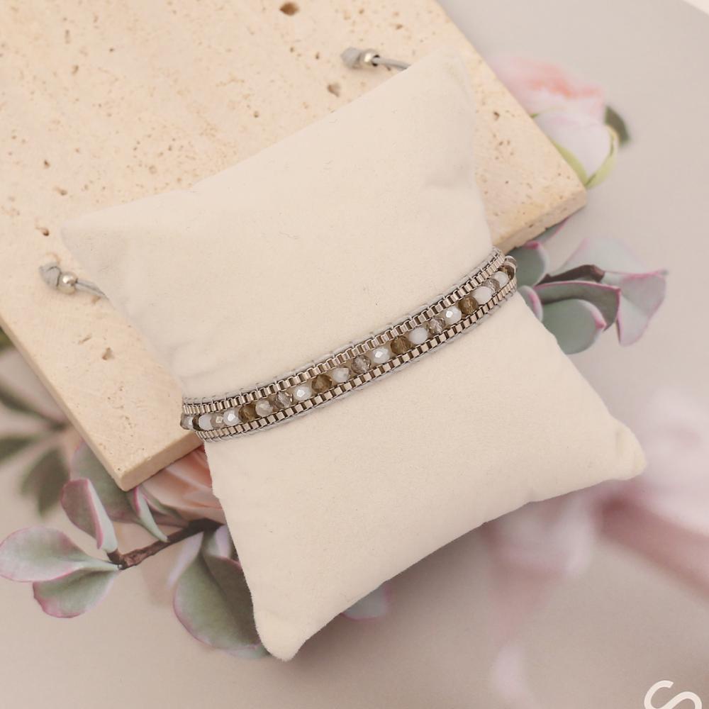 Vòng Tay Dây Bện Mặt Đá Tự Nhiên Phong Cách Âu Mỹ