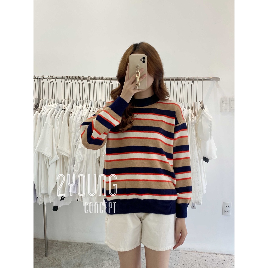 [2YOUNG] [ẢNH THẬT SHOP CHỤP] Áo len sọc ngang A947